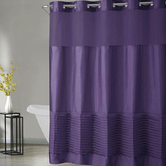 Sure Fit Bath Hookless Shower Curtain With Snap On Liner Plum